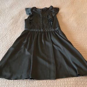 Banana Republic Dark Gray Ruffle Midi Dress 12 Tall